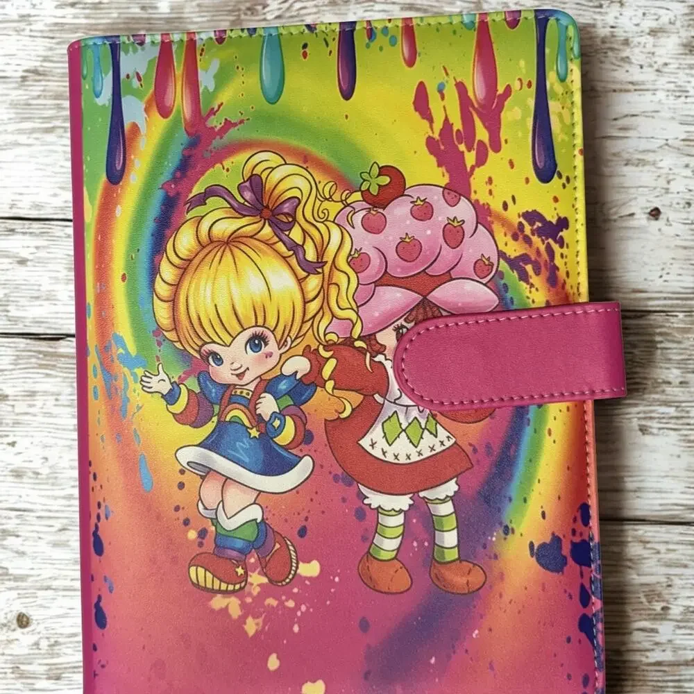 Rainbow Brite & Strawberry Shortcake A5 6 ring binder with matching paper.